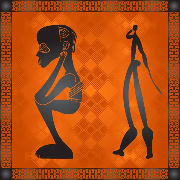 Cultura africana ornamentos simbólicos. Tribus africanas elementos dibujados a mano — Archivo Imágenes Vectoriales