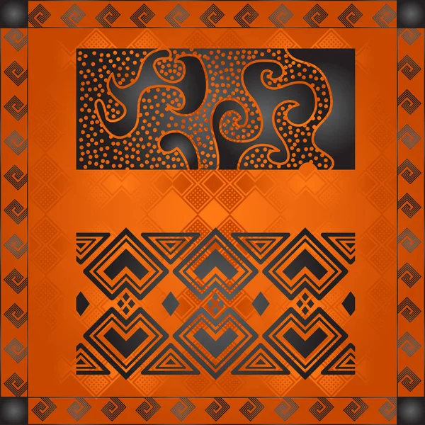 Cultura africana ornamenti simbolici. Tribù africane elementi disegnati a mano — Vettoriale Stock