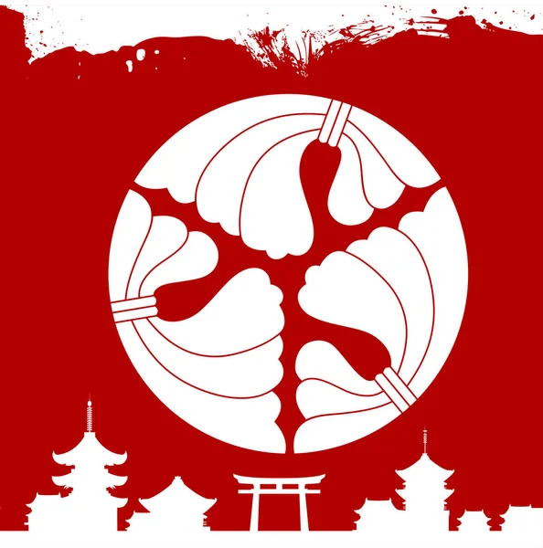 Ιαπωνική πολιτιστική στολίδια. Εθνική στολίδια της Ιαπωνίας — Διανυσματικό Αρχείο