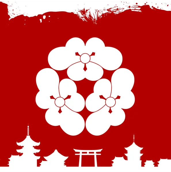 Japanse culturele ornamenten. Nationale ornamenten van Japan — Stockvector