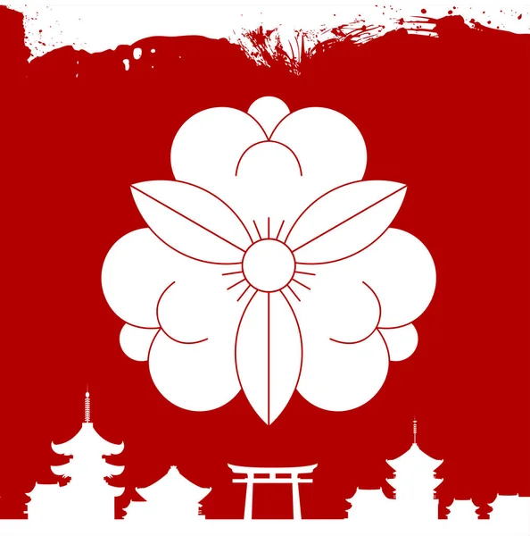 Японський культурний орнаменти. Національні орнаменти Японії — стоковий вектор