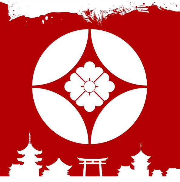 Japon kültürel süsler. Japonya'nın ulusal süs eşyaları — Stok Vektör