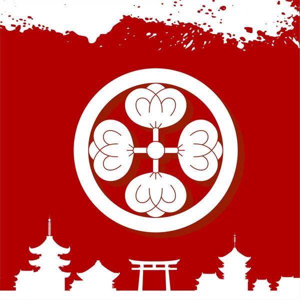 日本の文化的な装飾品。日本の国民の装飾品 — ストックベクタ