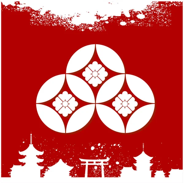 Ornamenti culturali giapponesi. Ornamenti nazionali del Giappone — Vettoriale Stock
