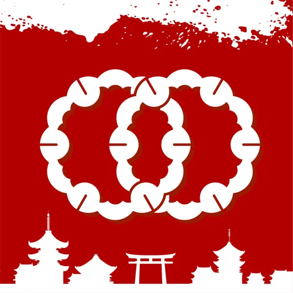 Ornements culturels japonais. Ornements nationaux du Japon — Image vectorielle
