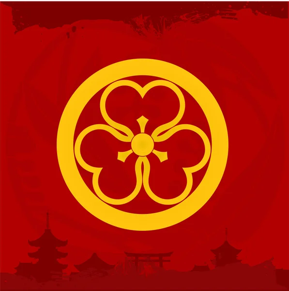 Ιαπωνική πολιτιστική στολίδια. Εθνική στολίδια της Ιαπωνίας — Διανυσματικό Αρχείο