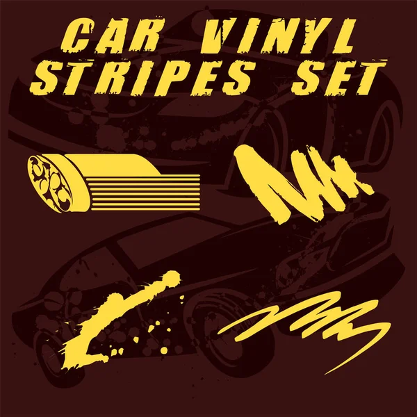 Tribal et cool Car stripe set top print sur vinyle et adhésif sur véhicule — Image vectorielle
