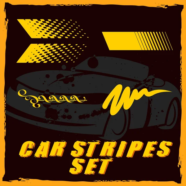 Tribal et cool Car stripe set top print sur vinyle et adhésif sur véhicule — Image vectorielle