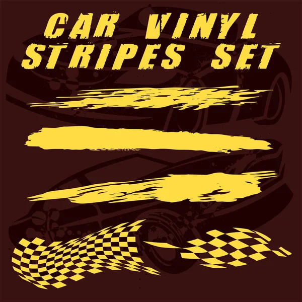 Tribal och cool bil stripe-uppsättning top print på vinyl och lim på fordon — Stock vektor