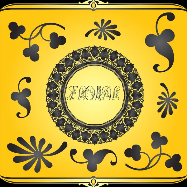 Στοιχεία διακοσμητικά floral σχέδιο και διάνυσμα στολίδια — Διανυσματικό Αρχείο