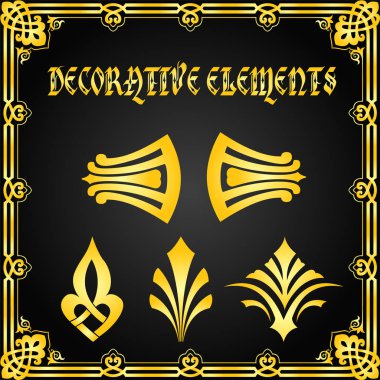 Dekoratif çiçek tasarım öğeleri ve vektör süsleri