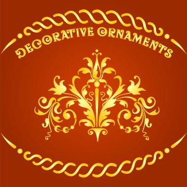 Dekoratif çiçek tasarım öğeleri ve vektör süsleri