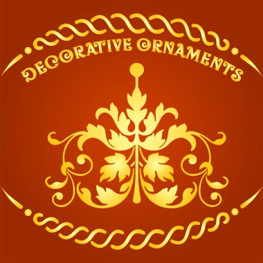 Dekoratif çiçek tasarım öğeleri ve vektör süsleri