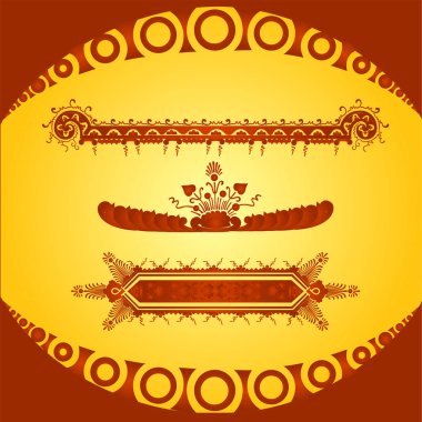 Dekoratif çiçek tasarım öğeleri ve vektör süsleri