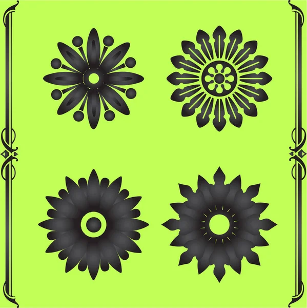 Dekorative florale Gestaltungselemente und Vektor-Ornamente — Stockvektor