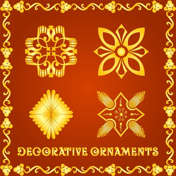 Elementos de design floral decorativo e ornamentos vetoriais — Vetor de Stock