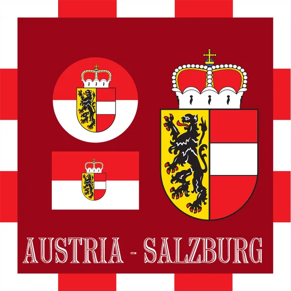 잘츠부르크-오스트리아의 국가 ensigns — 스톡 벡터