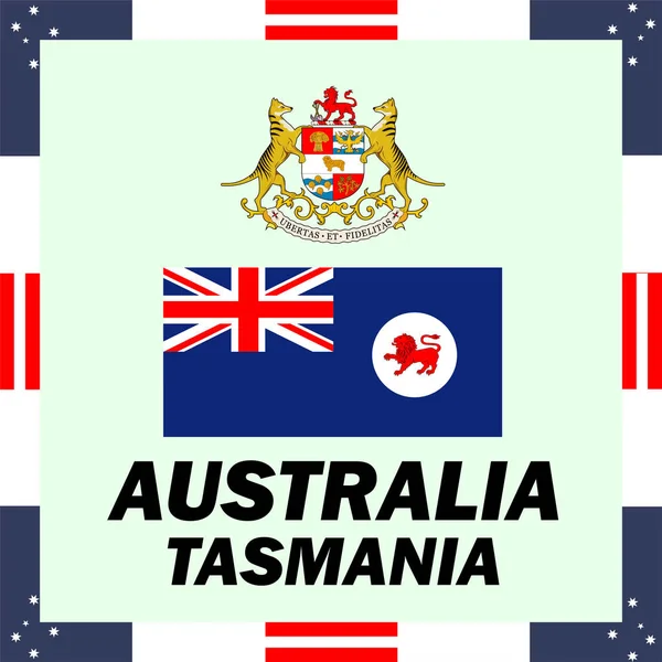 Αυστραλία - Τασμανία επίσημα κρατικά στοιχεία — Διανυσματικό Αρχείο