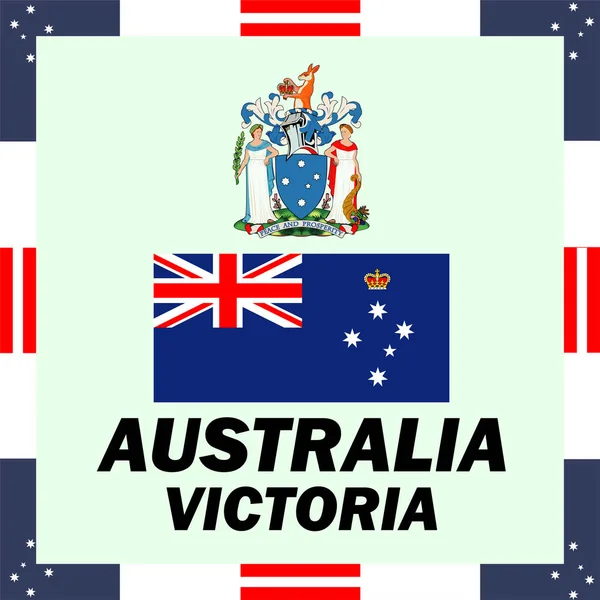 Official government elements of Australia - Victoria island — Stock Vector