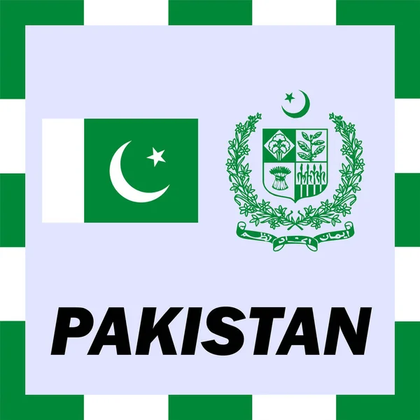 Oficiální podporučíky, vlajky a kabát paže z Pákistánu — Stockový vektor