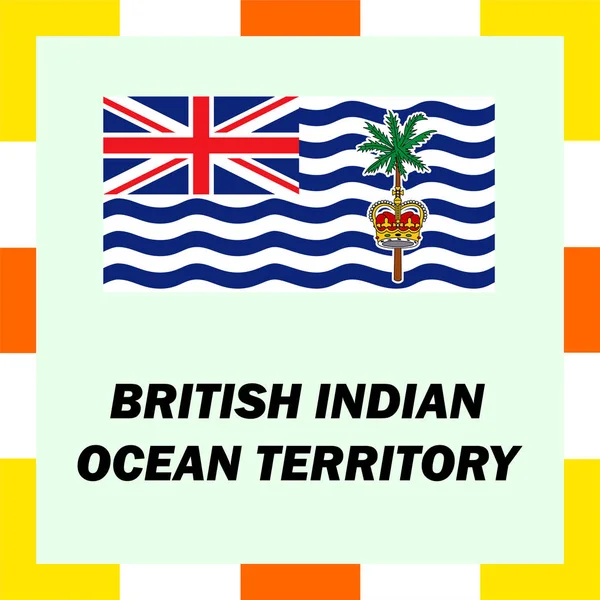 Officiële vaandels, vlag en vacht voor arm voor Brits-Indische Oceaan Te — Stockvector