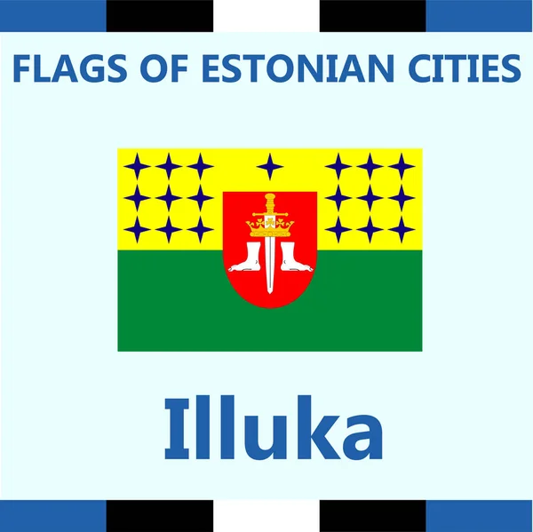 Bandeira da cidade estoniana Illuka —  Vetores de Stock