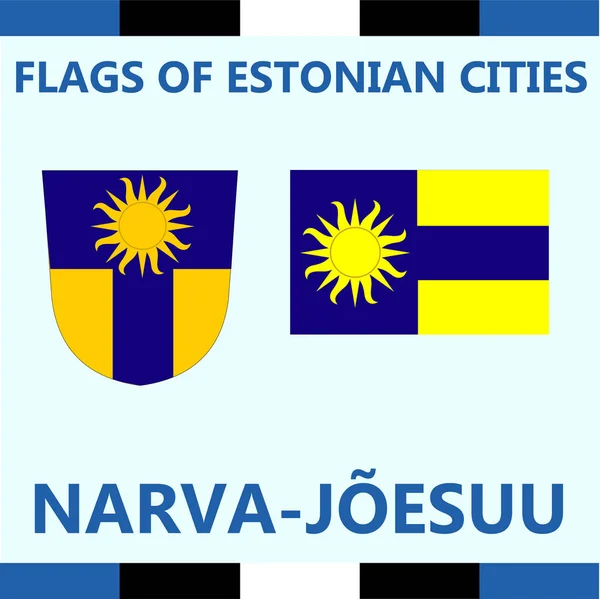 Bandera de la ciudad de Estonia Narva-Joesulu — Archivo Imágenes Vectoriales