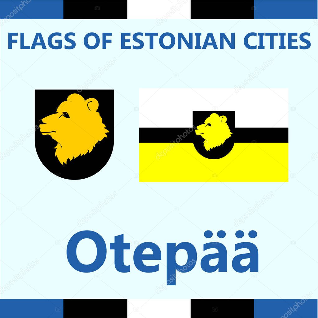 Flag of Estonian city Otepaa