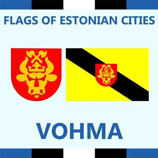Bandeira da cidade estoniana Vohma —  Vetores de Stock