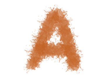 A - beyaz arka plan üzerinde el yazısı harfler kahverengi sonbahar akçaağaç