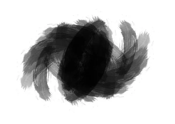 Чорний акварельний фон пляма з акварельною фарбою та мазками пензля — стокове фото