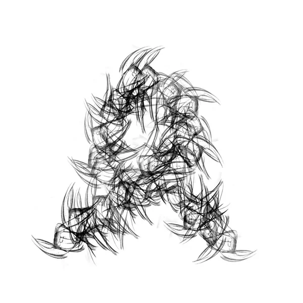 Astratto disegnato a mano scarabocchiare scarabocchiare struttura modello caos isolato su sfondo bianco — Foto Stock