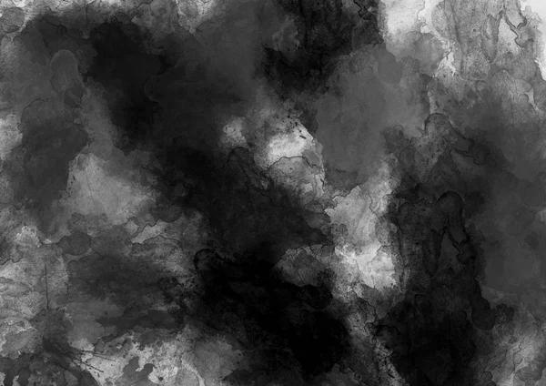Abstrakt svart och vitt bläck målning på grunge pappersstruktur - konstnärlig snygg bakgrund — Stockfoto
