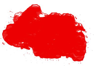 beyaz üzerine kırmızı su renk mürekkep vuruşları