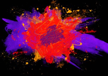 Siyah bir arka plan üzerinde renkli arka plan boyama suluboya