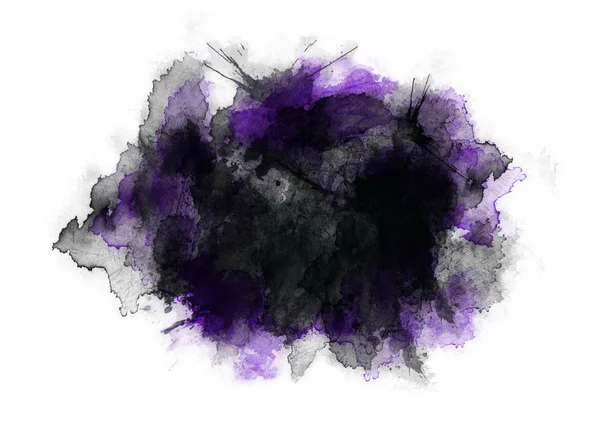 Aquarel zwart-wit violet penseelstreken borstel lijn kleur textuur met ruimte voor uw eigen tekst — Stockfoto