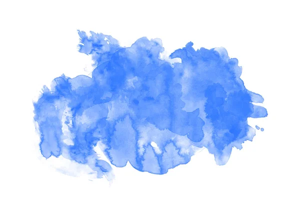 水彩颜料蓝笔刷笔触颜色纹理空间为您自己的文本 — 图库照片