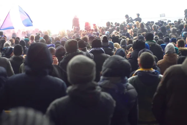 Stadio che sostiene la squadra in inverno — Foto Stock