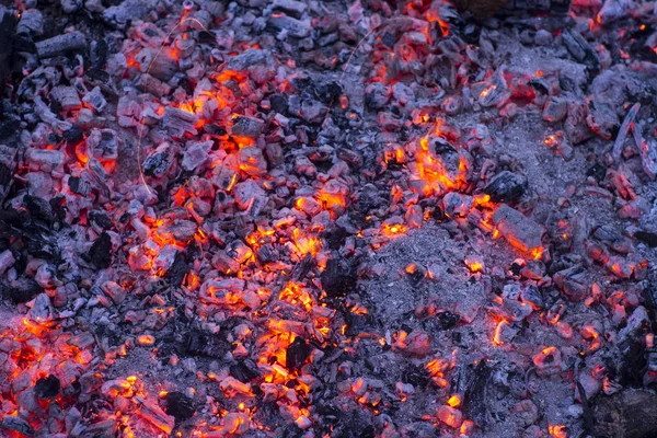 Braci di legno splendidamente incandescente — Foto Stock