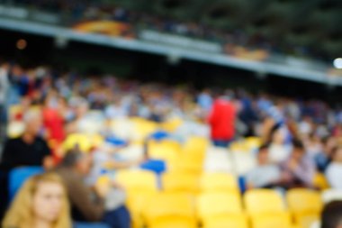 Bulanık boş gece grand futbol ışıklar arenada. Futbol ya da futbol oyuncu. Bokeh ile soyut spor arka plan.
