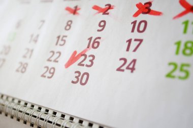 Masaüstü takvim, işareti işaretler işaretler.