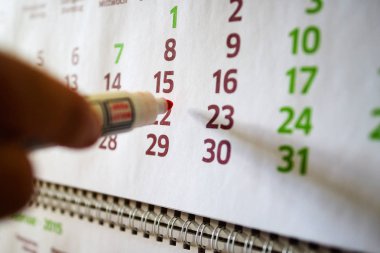 Masaüstü takvim, işareti işaretler işaretler.