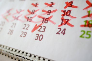 Masaüstü takvim, işareti işaretler işaretler.