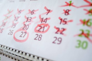 Masaüstü takvim, işareti işaretler işaretler.