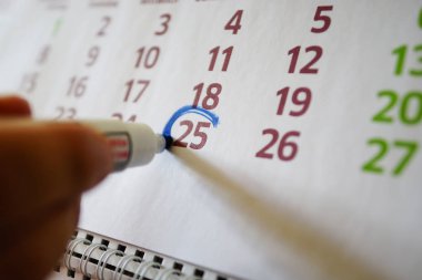 Masaüstü takvim, işareti işaretler işaretler.