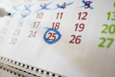 Masaüstü takvim, işareti işaretler işaretler.