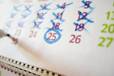 Masaüstü takvim, işareti işaretler işaretler.