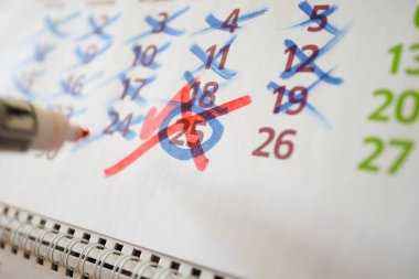 Masaüstü takvim, işareti işaretler işaretler.