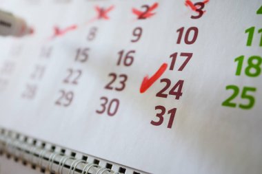 Masaüstü takvim, işareti işaretler işaretler.