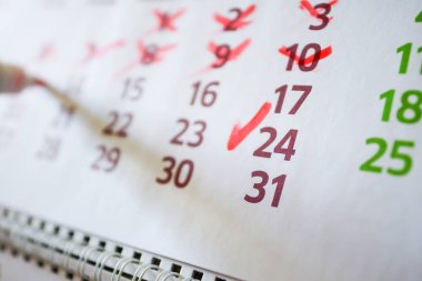 Masaüstü takvim, işareti işaretler işaretler.